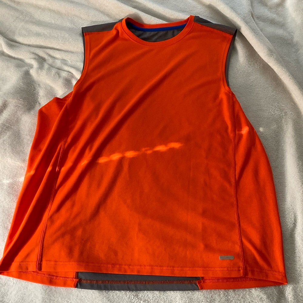 Men’s Tekgear orange and grey tank top